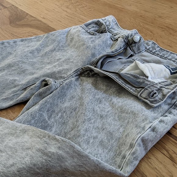 Gap High Rise Acid Wash Barrel Wide Leg Jeans Gray 26 2 100% Cotton - Picture 11 of 12